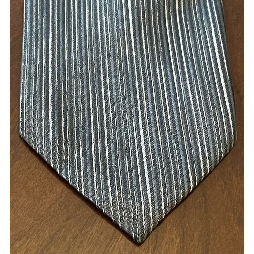 Lamberti Black Gray 100% Silk Men’s Neck Tie Made In Italy